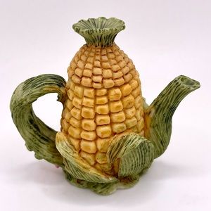 Miniature Corn Teapot Collectible ~ Dollhouse~ Fairy Garden